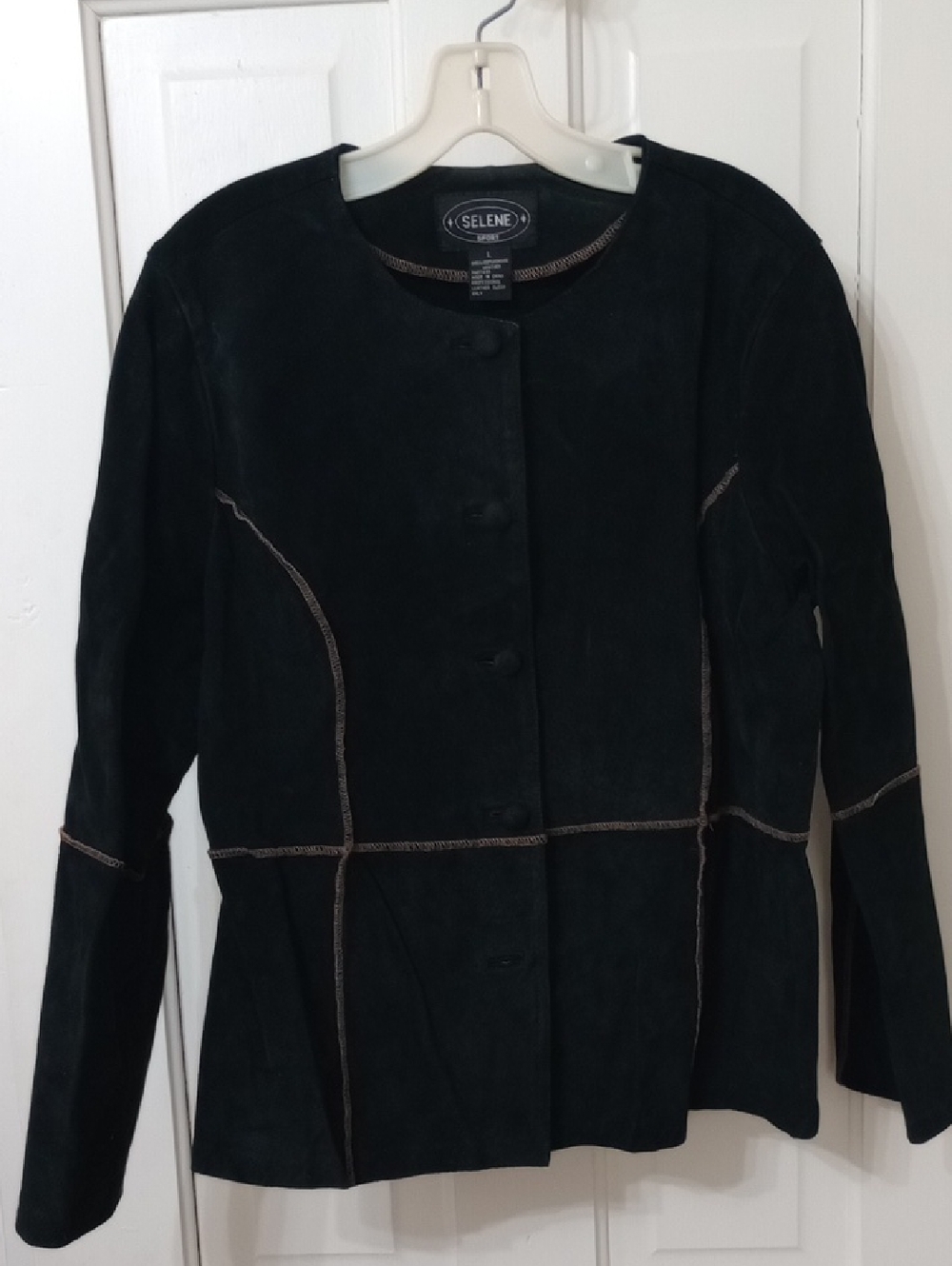 🥰3/$25 SELENE SPORT Black Suede Button-Front Jacket